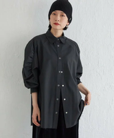 【SALE／30%OFF】SHIPS WOMEN Wai+:＜手洗い可能＞ウール混 ギャザー シャツ シップス トップス シャツ・ブラウス ブラック グレー【送料無料】