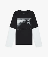 agnes b. FEMME 【ユニセックス】SEW3 TS DBLE アーティストTシャツ Dennis hopper アニエスベー トップス カットソー・Tシャツ ブラック【送料無料】