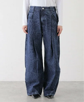 JOINT WORKS NOMANUAL/ノーマニュアル B.D WIDE DENIM PANTS ジョイントワークス パンツ ジーンズ・デニムパンツ ネイビー ブラック【送料無料】