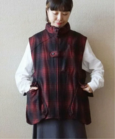 journal standard luxe 【ts(s) /ティーエスエス】 BUFFARO CHECK MESSENGER VEST ジャーナルスタンダード ラックス ジャケット・アウター その他のジャケット・アウター レッド ネイビー【送料無料】