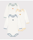 【SALE／20%OFF】PETIT BATEAU 長袖ボディ3枚組 プチバトー マタニティウェア・ベビー用品 ロンパース・カバーオール【送料無料】