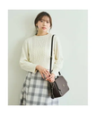 【SALE／37%OFF】LAISSE PASSE ケーブルニットショートプルオーバー レッセパッセ トップス ニット ホワイト グレー ピンク【送料無料】