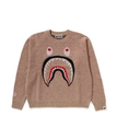 A BATHING APE SHARK WOOL MIX SWEATER ア ベイシング エイプ トップス ニット ベージュ グレー【送料無料】