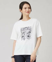 自由区 【カタログ掲載・洗える】グラフィック Tシャツ ジユウク トップス カットソー・Tシャツ ホワイト【送料無料】