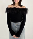 【SALE／50%OFF】Heather ファーオフショルニット ヘザー トップス ニット