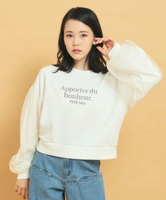 【SALE／30%OFF】PINK-latte 袖チュールプルオーバー ピンク ラテ トップス カットソー・Tシャツ ホワイト ブラック グリーン