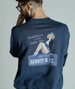 Schott CREW SWEAT PINUP GIRL/クルースウェットピンナップガール ショット トップス スウェット・トレーナー ネイビー ブラック ブラウン【送料無料】