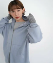 SLOBE IENA 《WEB限定/予約》SLOBE citron. TWIN-LAYER HOODIE スローブ イエナ トップス ニット ブルー パープル【送料無料】