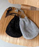 【SALE／20%OFF】DOUX ARCHIVES 【Bosworth Arans】Gritter feather purse ドゥアルシーヴ バッグ その他のバッグ シルバー ブラック【送料無料】