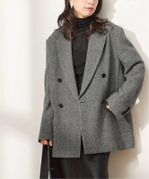 【SALE／30%OFF】JOURNAL STANDARD L'ESSAGE チェックヘリンボーンブレザー ジャーナルスタンダード レサージュ ジャケット・アウター テーラードジャケット・ブレザー ブラック ベージュ【送料無料】