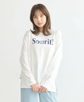 【SALE／20%OFF】earth music&ecology パールデコグラフィックロンTee アースミュージック&エコロジー トップス カットソー・Tシャツ ホワイト グレー