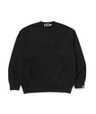 A BATHING APE GARMENT DYE LOGO RELAXED FIT CREWNECK ア ベイシング エイプ トップス スウェット・トレーナー ブラック【送料無料】