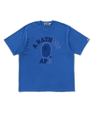 A BATHING APE GARMENT DYE COLLEGE RELAXED FIT TEE ア ベイシング エイプ トップス カットソー・Tシャツ ブルー グレー レッド【送料無料】