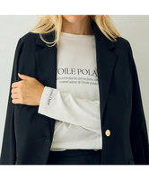 Rouge vif la cle 【一部店舗限定】シンプルロゴロンT(ETOILE POLAIRE) ルージュ・ヴィフ ラクレ トップス カットソー・Tシャツ ブラック グレー【送料無料】