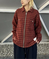 【SALE／30%OFF】Oriens JOURNAL STANDARD 【BRAIN DEAD/ブレインデッド】 CHECK MATE FLANNEL ZIP SHIRT BDF24T16004040BR01 オリエンス ジャーナルスタンダード トップス シャツ・ブラウス ブラウン【送料無料】