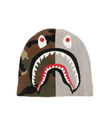 A BATHING APE 1ST SHARK KNIT CAP ア ベイシング エイプ 帽子 ニット帽・ビーニー グレー ネイビー グリーン【送料無料】