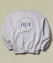 HUF FINE PRINT FLEECE CREW / HUF ハフ スウェット ハフ トップス スウェット・トレーナー グレー ブラック ブラウン【送料無料】