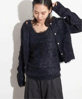 JOURNAL STANDARD 【AMOMENTO / アモーメント】SHAGGY KNIT CARDIGAN AM24FWW03CD ジャーナル スタンダード トップス カーディガン ブラック【送料無料】