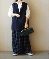 【SALE／20%OFF】journal standard luxe ツイードヘリンベスト ジャーナルスタンダード ラックス ジャケット・アウター その他のジャケット・アウター ネイビー ホワイト【送料無料】