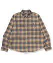 A BATHING APE ONE POINT FLANNEL CHECK RELAXED FIT SHIRT ア ベイシング エイプ トップス シャツ・ブラウス ベージュ ブラック ネイビー【送料無料】