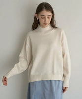 【SALE／30%OFF】YECCA VECCA ワイドリブニット イェッカヴェッカ トップス ニット ホワイト ベージュ グリーン ネイビー【送料無料】