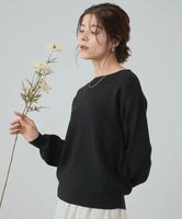 【SALE／14%OFF】SHOO・LA・RUE 【洗える/毛玉レス】首元すっきり 片畦編みニット シューラルー トップス ニット ブラック ベージュ ピンク ブルー