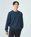 UNITED ARROWS green label relaxing シルク ミックス ケーブル クルーネック ニット ユナイテッドアローズ グリーンレーベルリラクシング トップス ニット ネイビー グレー【送料無料】