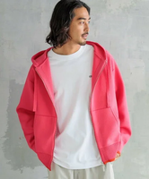 【SALE／30%OFF】HEREIAM 【HEREIAM MEN】バイカラースムースニットパーカー ベイフロー トップス ニット ピンク ブラック【送料無料】