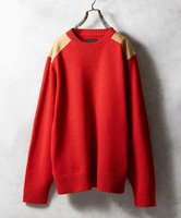 NUMBER (N)INE SHETLAND WOOL PATCHED KNIT PULLOVER ナンバーナイン トップス ニット レッド ブラック イエロー【送料無料】