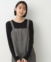 【SALE／50%OFF】Dessin 【洗える】フロントファスナー付きビスチェ デッサン トップス ベスト・ジレ グレー ネイビー