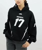 JOINT WORKS NOMANUAL/ノーマニュアル 17 FOOTBALL HOODIE ジョイントワークス トップス カットソー・Tシャツ ブラック グレー【送料無料】