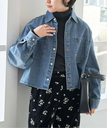 Spick & Span 《追加3予約》ショートデニムシャツ スピックアンドスパン トップス シャツ・ブラウス ブルー【送料無料】