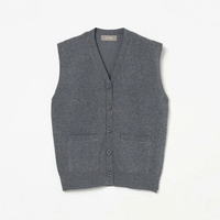 HELIOPOLE V NECK KNIT VEST エリオポール トップス ニット グレー ブラック【送料無料】