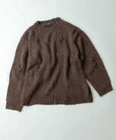 【SALE／30%OFF】NUMBER (N)INE WOOL ALPACA RIPPED KNIT PULLOVER ナンバーナイン トップス ニット ブラウン【送料無料】