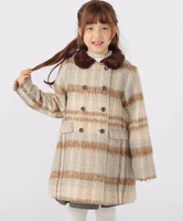 SHIPS KIDS SHIPS KIDS:100~130cm / シャギー チェック コート シップス ジャケット・アウター その他のジャケット・アウター ブルー【送料無料】