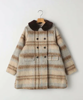 SHIPS KIDS SHIPS KIDS:140~150cm / シャギー チェック コート シップス ジャケット・アウター その他のジャケット・アウター ブルー【送料無料】