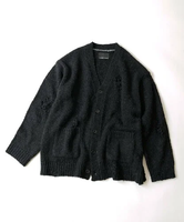 【SALE／30%OFF】NUMBER (N)INE WOOL ALPACA RIPPED KNIT CARDIGAN ナンバーナイン トップス カーディガン ブラック【送料無料】