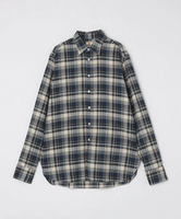 【SALE／40%OFF】SHIPS MEN GUY ROVER: コットンフランネル ブルー/ベージュ チェック ワイドカラー シャツ シップス トップス シャツ・ブラウス ブルー【送料無料】