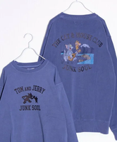 【SALE／20%OFF】GLOSTER 【JUNKSOUL】TOM&JERRY MUSIC バックプリント クルーネックスウェット フレディ アンド グロスター トップス スウェット・トレーナー ブルー ベージュ【送料無料】