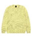 HUF FOREVER CREWNECK SWEATER ハフ トップス ニット グリーン ベージュ【送料無料】