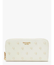 kate spade new york パール エンベリッシュド ジップ アラウンド コンチネンタル ウォレット ケイトスペードニューヨーク 財布・ポーチ・ケース 財布 ホワイト【送料無料】