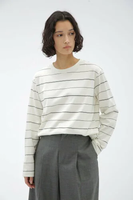 MARGARET HOWELL STRIPE COTTON JERSEY マーガレット・ハウエル トップス その他のトップス ホワイト ネイビー【送料無料】