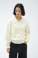 MARGARET HOWELL BRAIDED WOOL COTTON マーガレット・ハウエル トップス ニット ホワイト ブルー【送料無料】