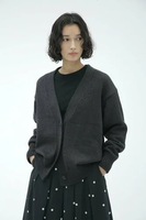 MARGARET HOWELL CORD YARN WOOL マーガレット・ハウエル トップス カーディガン グレー ホワイト【送料無料】