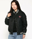 GUESS JEANS (W)Bomber Jacket ゲス ジャケット・アウター その他のジャケット・アウター ブラック ホワイト【送料無料】