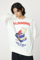 RODEO CROWNS WIDE BOWL running boy スウェット ロデオクラウンズワイドボウル トップス カットソー・Tシャツ ホワイト ブラック イエロー【送料無料】