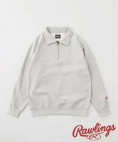 JOURNAL STANDARD relume Rawlings / ローリングス 別注 SWET HALF ZIP ジャーナル スタンダード レリューム トップス スウェット・トレーナー グレー ブラック【送料無料】