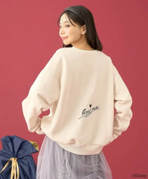 earth music&ecology Disney/バック刺繍プルオーバー アースミュージック&エコロジー トップス スウェット・トレーナー ホワイト グレー【送料無料】