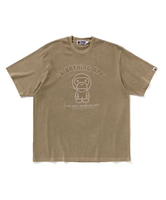 A BATHING APE GARMENT DYE BABY MILO RELAXED FIT TEE ア ベイシング エイプ トップス カットソー・Tシャツ ベージュ ブラック パープル【送料無料】