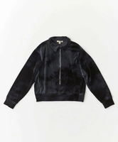 URBAN RESEARCH DOORS unfil tie-dyed velour zip polo アーバンリサーチドアーズ トップス カットソー・Tシャツ ブラック イエロー【送料無料】